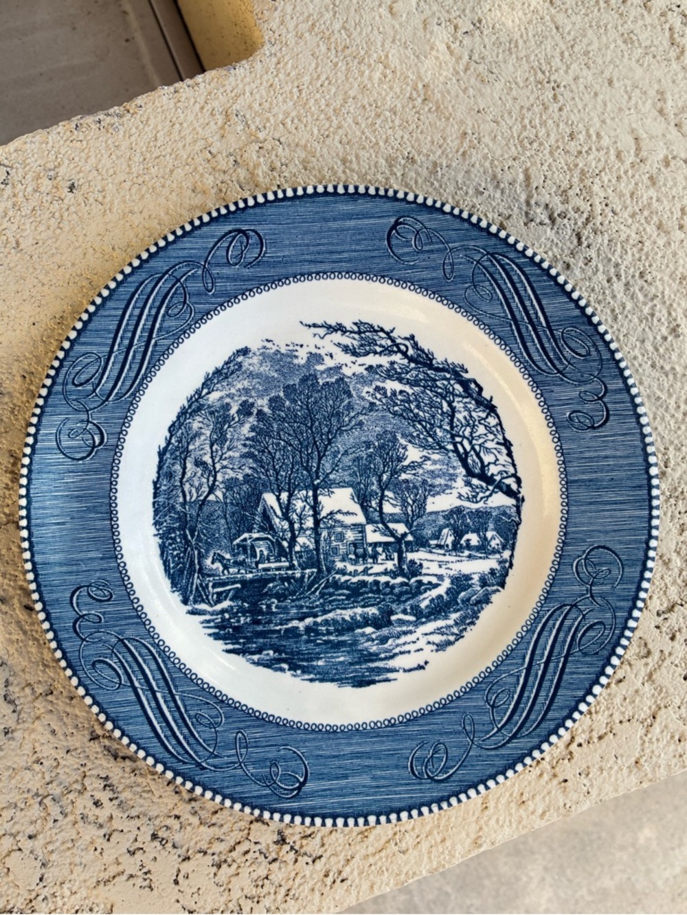 Currier & Ives The Old Grist Mill Dinner Plate